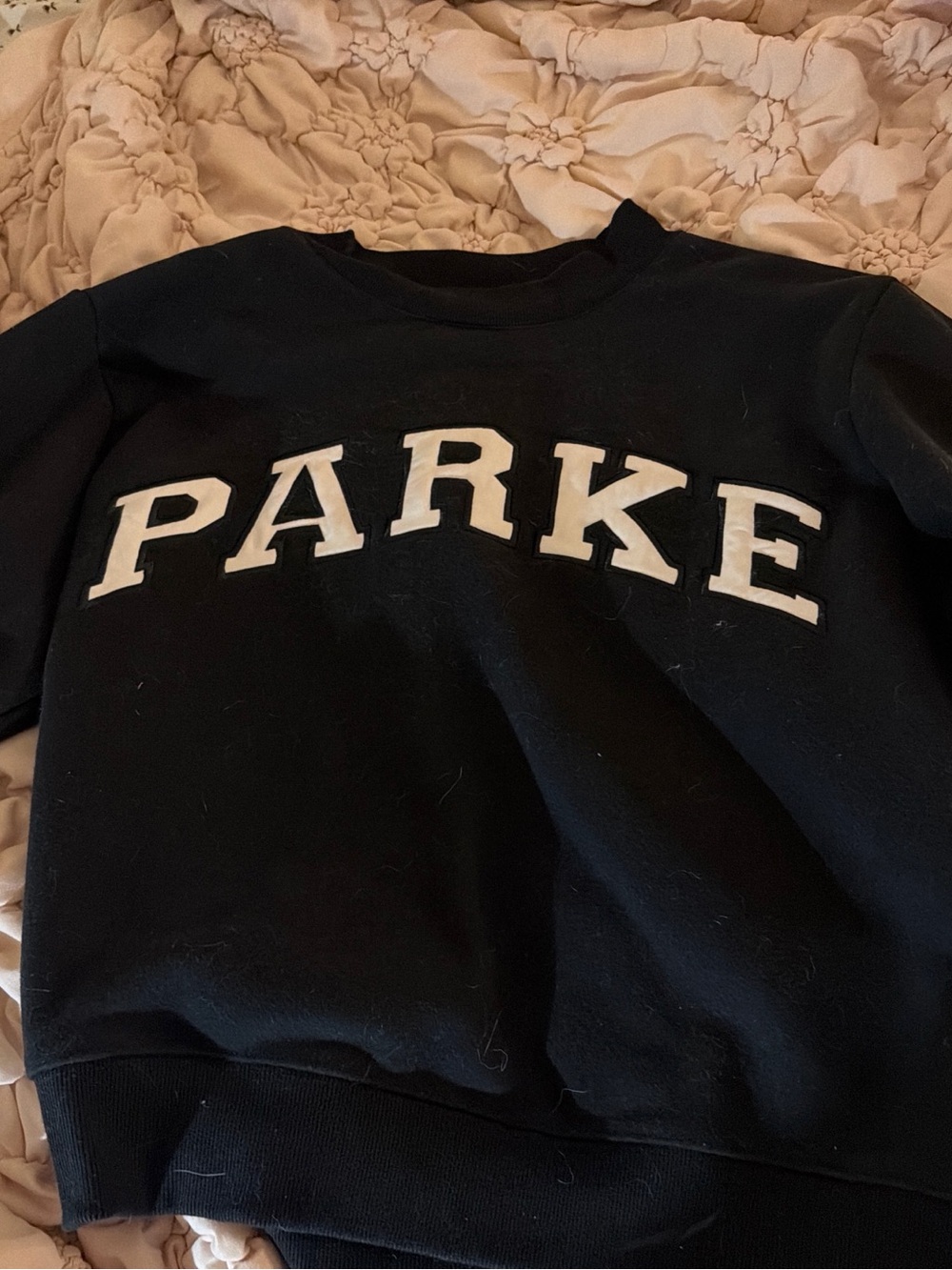 PARKER Black Graphic Crewneck Sweatshirt